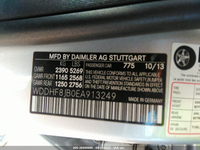 2014 MERCEDES-BENZ E-CLASS E 350 - WDDHF8JB0EA913249