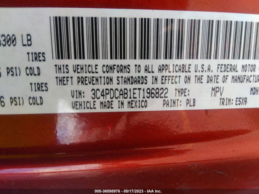 2014 DODGE JOURNEY AMERICAN VALUE PKG - 3C4PDCAB1ET196822