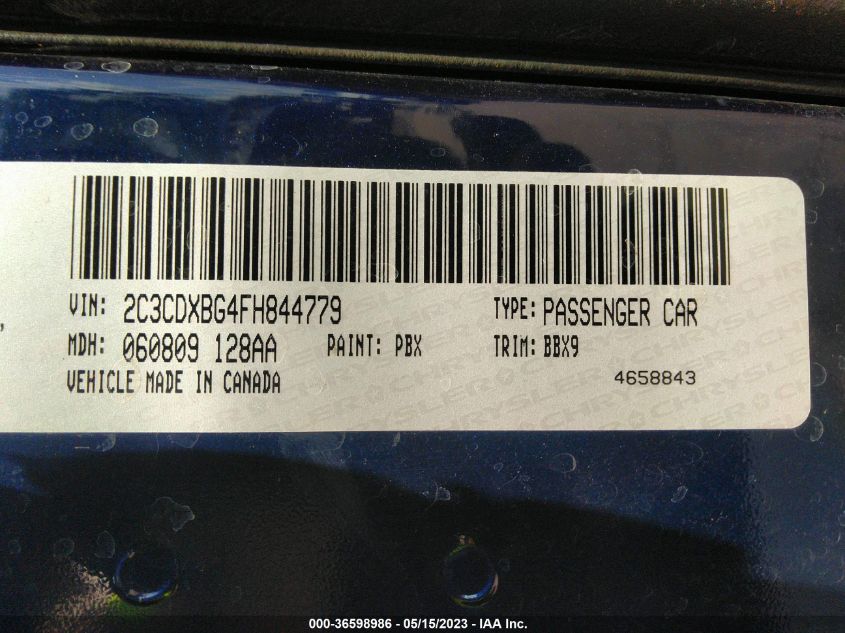 2015 DODGE CHARGER SE - 2C3CDXBG4FH844779