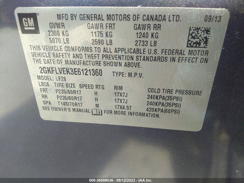 2014 GMC TERRAIN SLE - 2GKFLVEK3E6121360