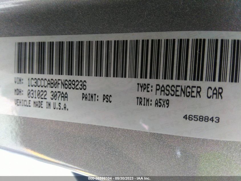 2015 CHRYSLER 200 LIMITED - 1C3CCCAB0FN689236