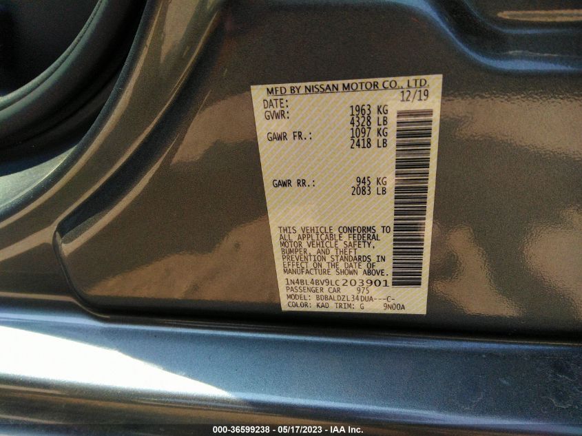 2020 NISSAN ALTIMA 2.5 S - 1N4BL4BV9LC203901