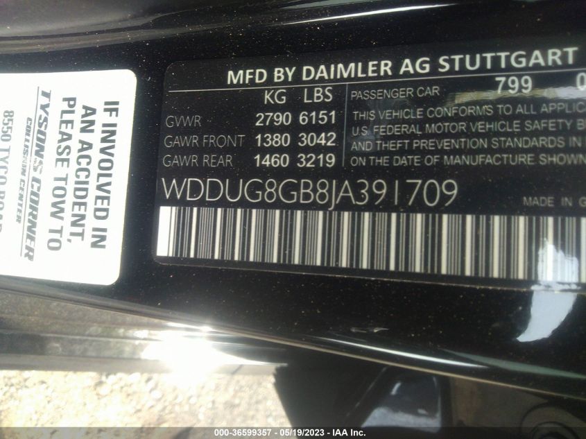 2018 MERCEDES-BENZ S-CLASS S 560 - WDDUG8GB8JA391709