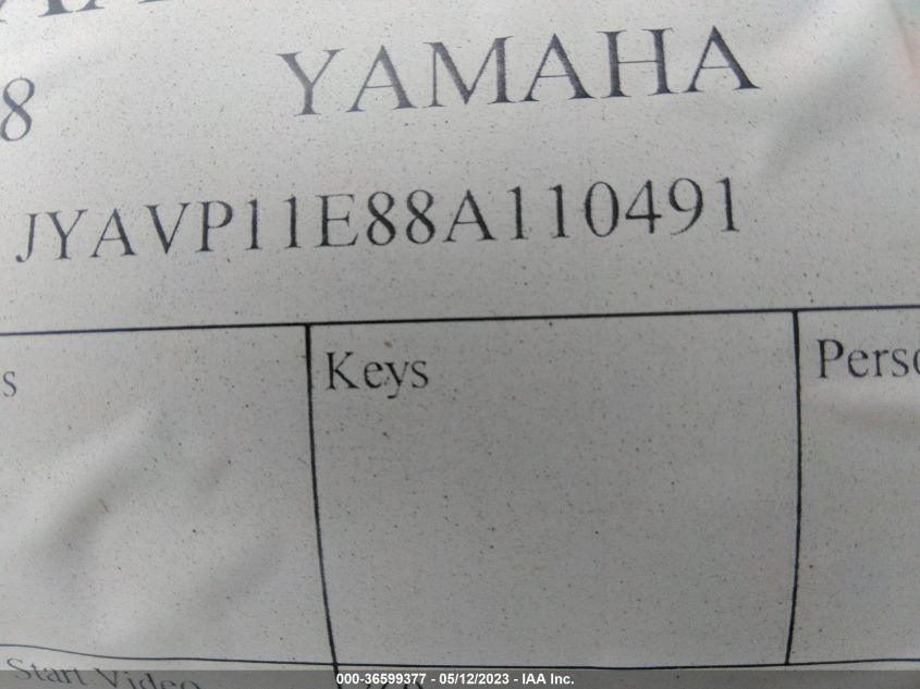 2008 YAMAHA XVS1100 A/AT JYAVP11E88A110491