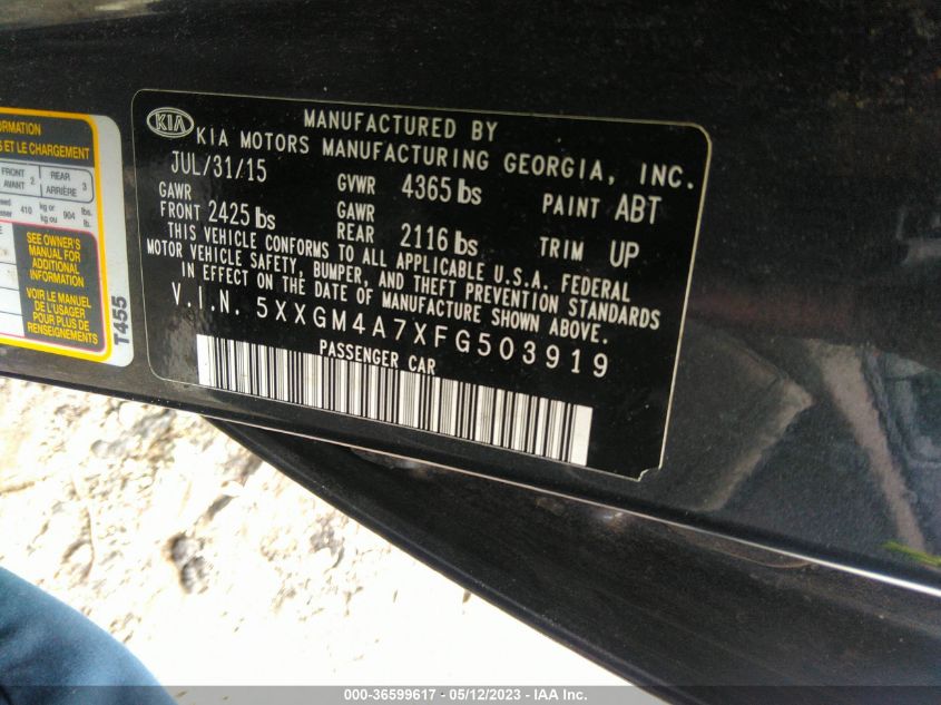 2015 KIA OPTIMA LX - 5XXGM4A7XFG503919