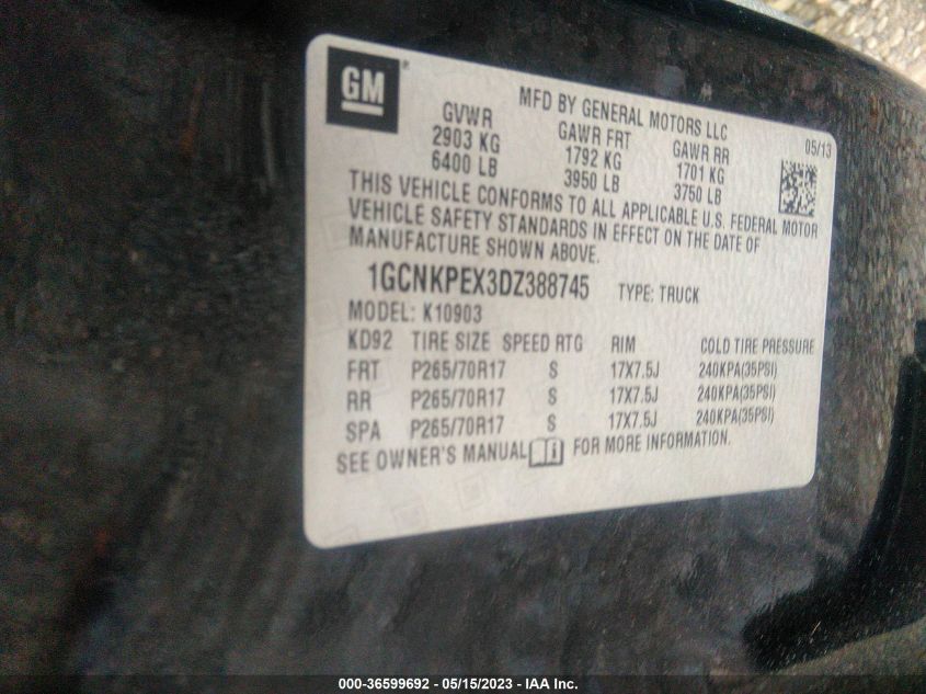 2013 CHEVROLET SILVERADO 1500 WORK TRUCK - 1GCNKPEX3DZ388745