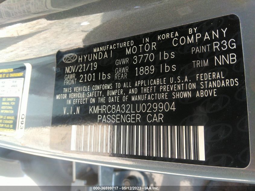 2020 HYUNDAI VENUE SEL - KMHRC8A32LU029904