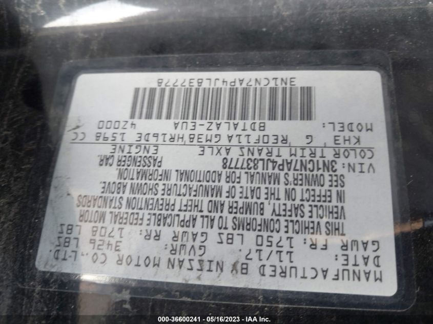 2018 NISSAN VERSA SEDAN S PLUS - 3N1CN7AP4JL837778