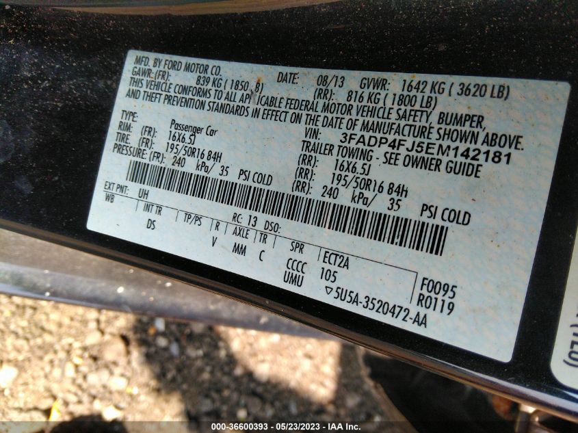 2014 FORD FIESTA TITANIUM - 3FADP4FJ5EM142181