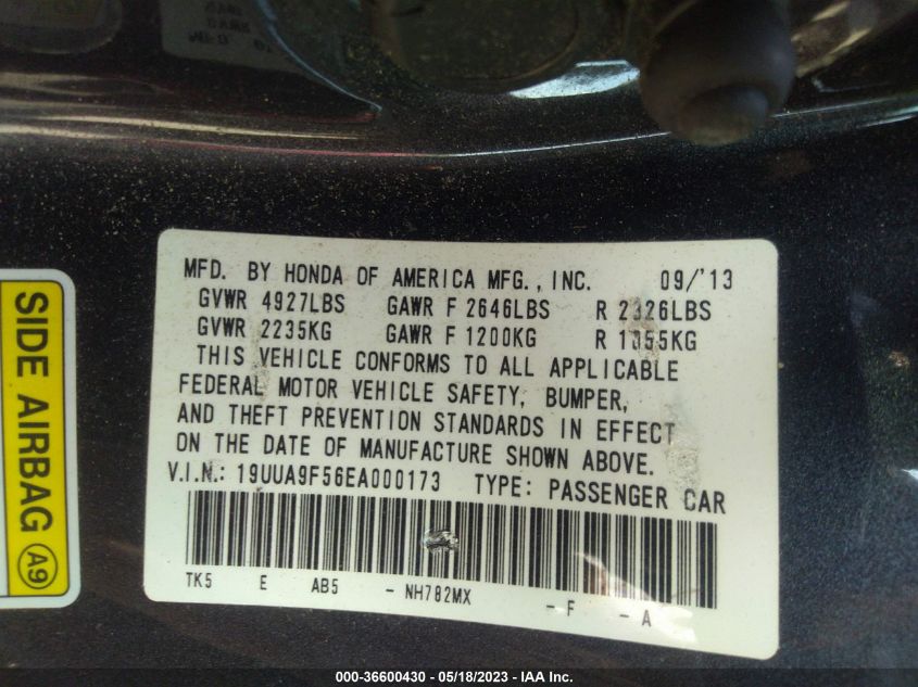 2014 ACURA TL TECH - 19UUA9F56EA000173