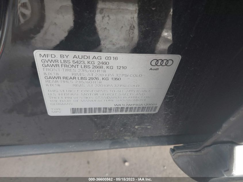 2016 AUDI Q5 PREMIUM PLUS - WA1L2AFP4GA120089