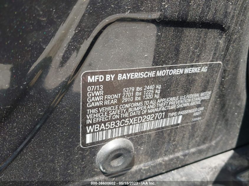 2014 BMW 5 SERIES 535I XDRIVE - WBA5B3C5XED292701