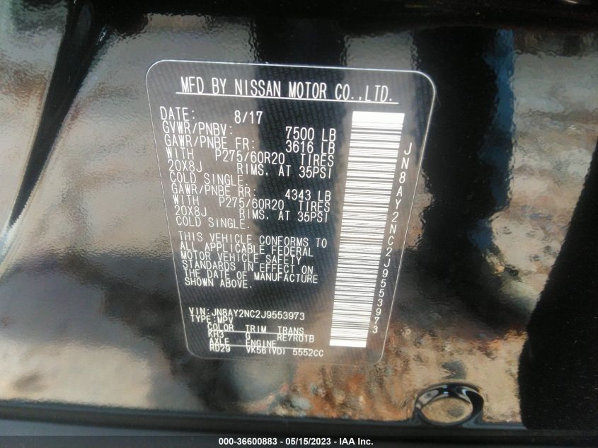 2018 NISSAN ARMADA SL - JN8AY2NC2J9553973