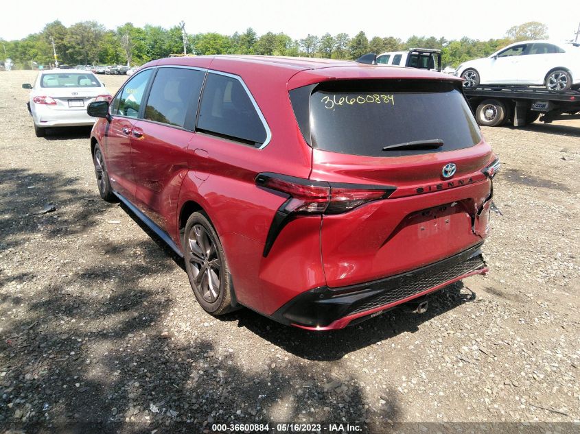 2021 TOYOTA SIENNA XSE - 5TDXRKEC7MS006478