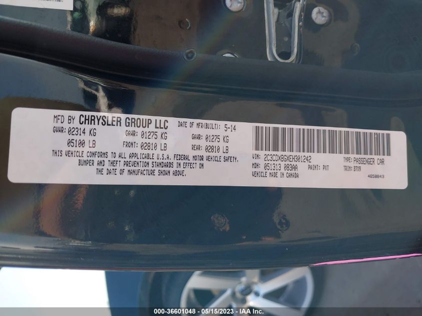 2014 DODGE CHARGER SE - 2C3CDXBGXEH301242