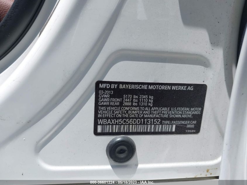 2013 BMW 5 SERIES 528I XDRIVE - WBAXH5C56DD113152