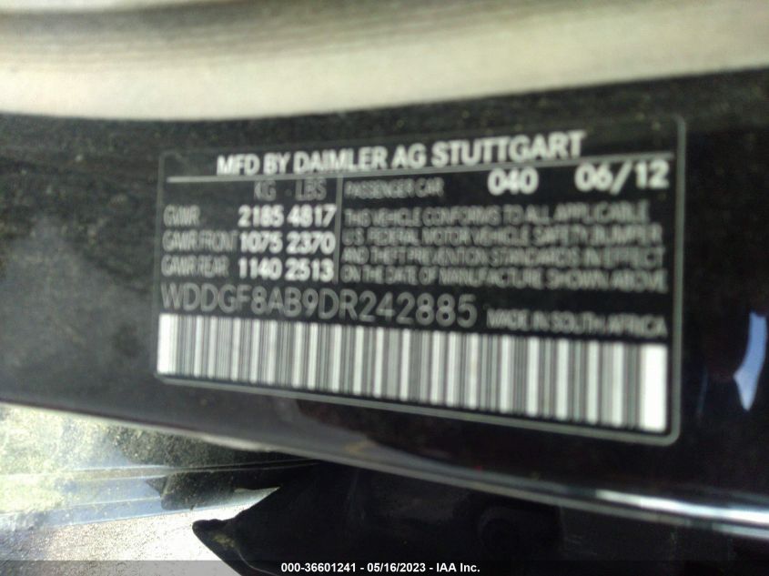 2013 MERCEDES-BENZ C-CLASS C 300 - WDDGF8AB9DR242885
