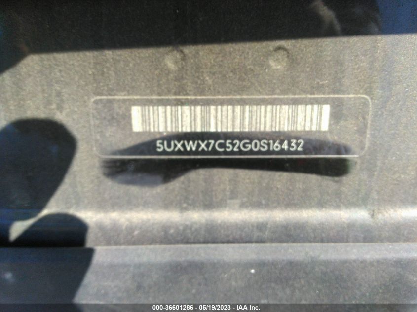 2016 BMW X3 XDRIVE35I 5UXWX7C52G0S16432