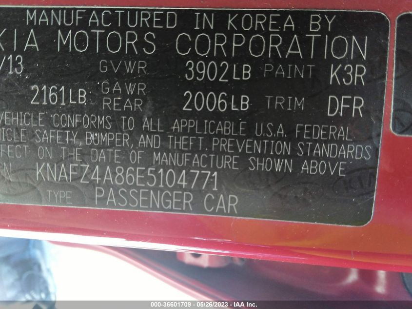 2014 KIA FORTE EX - KNAFZ4A86E5104771