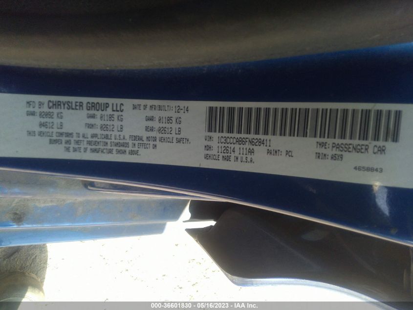 2015 CHRYSLER 200 LIMITED - 1C3CCCAB6FN628411