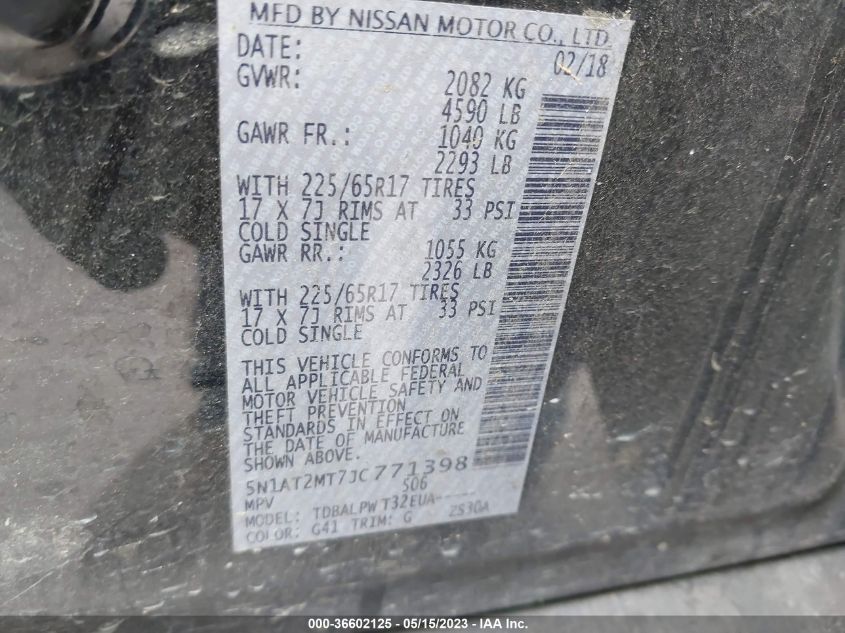 2018 NISSAN ROGUE S - 5N1AT2MT7JC771398