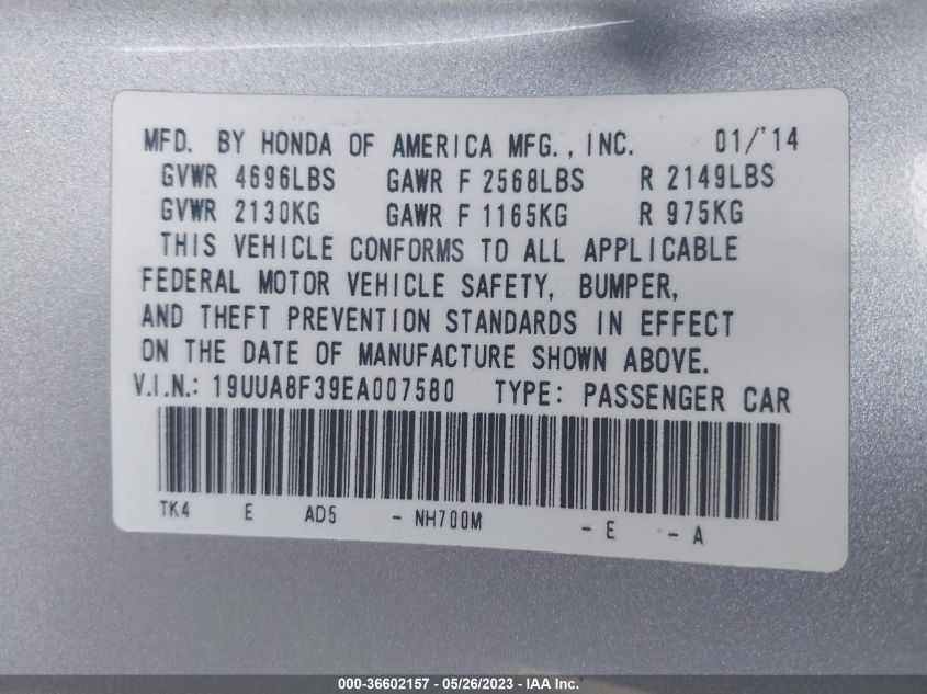 2014 ACURA TL SPECIAL EDITION - 19UUA8F39EA007580