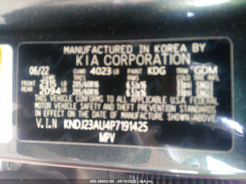 2023 KIA SOUL LX - KNDJ23AU4P7191425