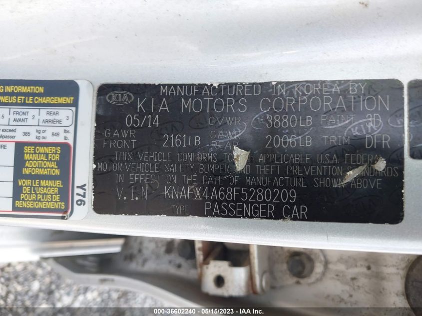 2015 KIA FORTE LX - KNAFX4A68F5280209