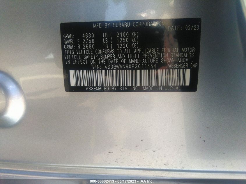 2023 SUBARU LEGACY LIMITED - 4S3BWAN60P3011454