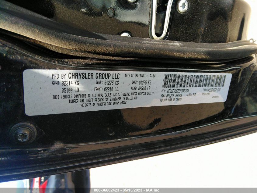 2014 CHRYSLER 300 300S - 2C3CCABG2EH336793
