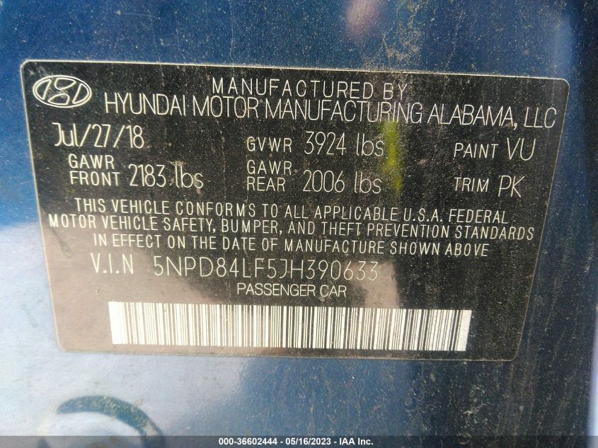 2018 HYUNDAI ELANTRA VALUE EDITION - 5NPD84LF5JH390633