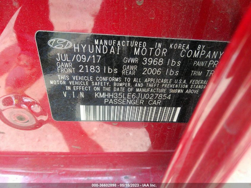 2018 HYUNDAI ELANTRA GT - KMHH35LE6JU027854