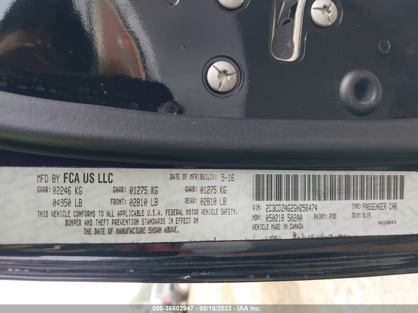 2016 DODGE CHALLENGER SXT PLUS - 2C3CDZAG2GH256474