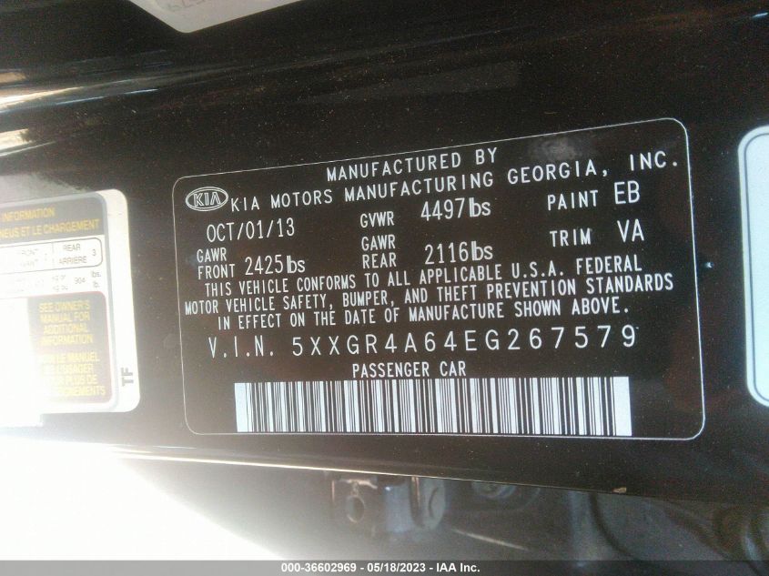 2014 KIA OPTIMA SX TURBO - 5XXGR4A64EG267579