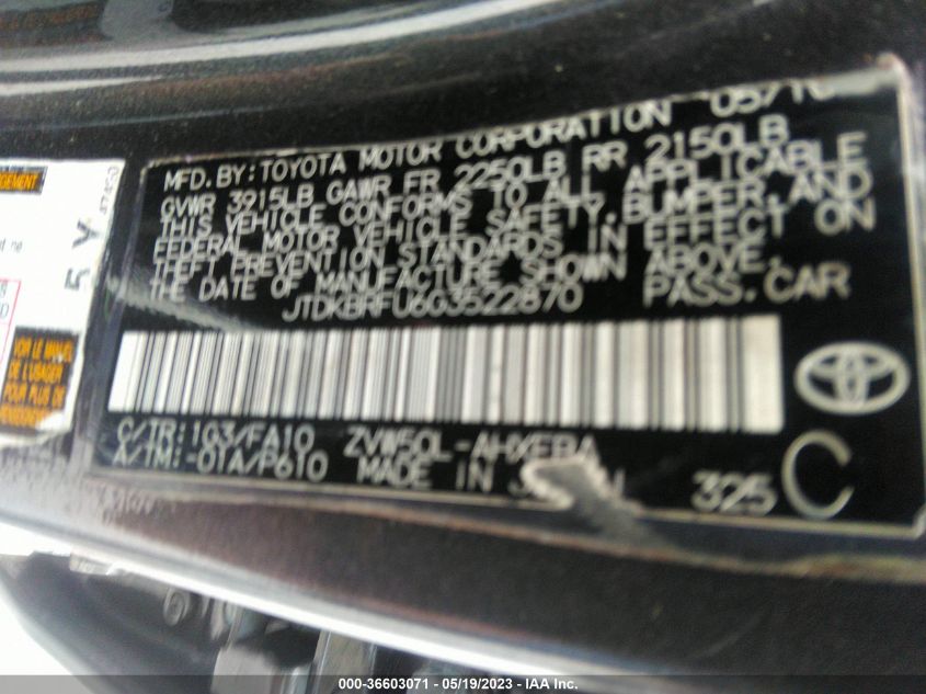 2016 TOYOTA PRIUS TWO - JTDKBRFU6G3522870