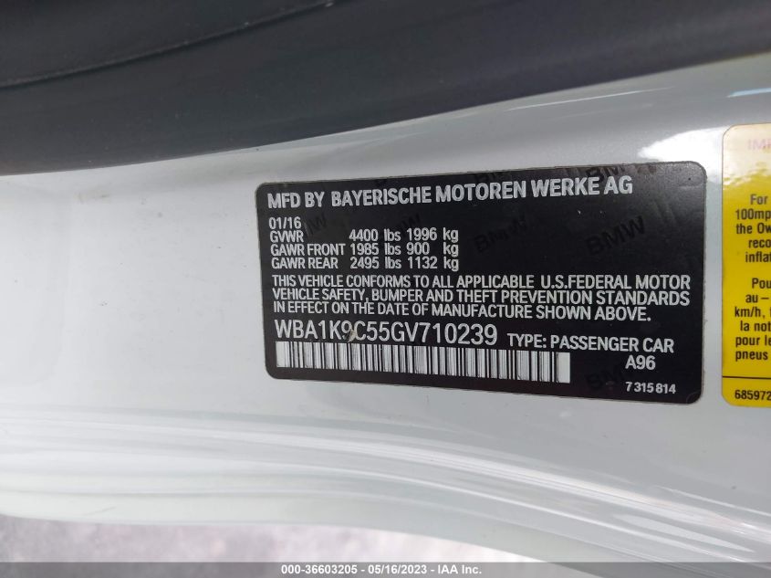 2016 BMW 2 SERIES 228I - WBA1K9C55GV710239