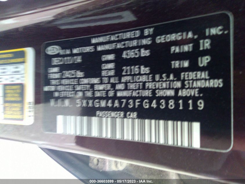 2015 KIA OPTIMA LX - 5XXGM4A73FG438119