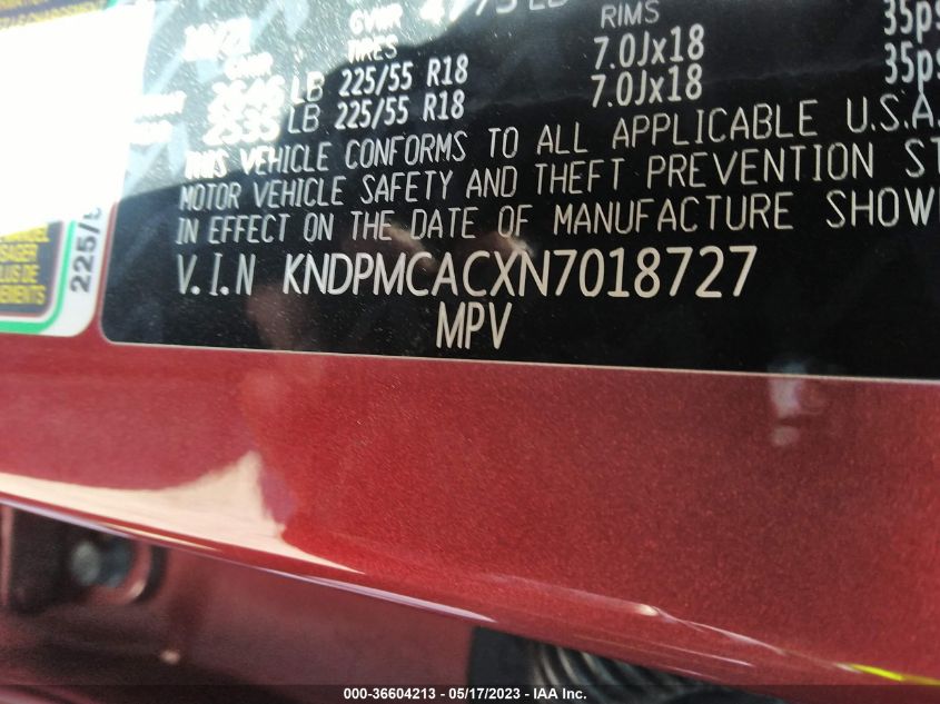 2022 KIA SPORTAGE LX - KNDPMCACXN7018727