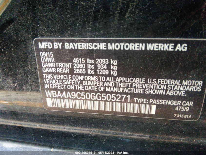 2016 BMW 4 SERIES 428I - WBA4A9C50GG505271