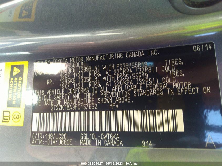 2015 LEXUS RX 350 - 2T2ZK1BA9FC157632