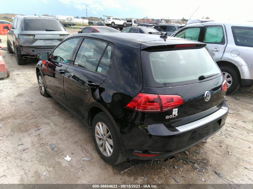 2016 VOLKSWAGEN GOLF TSI S W/SUNROOF - 3VW217AU7GM001683