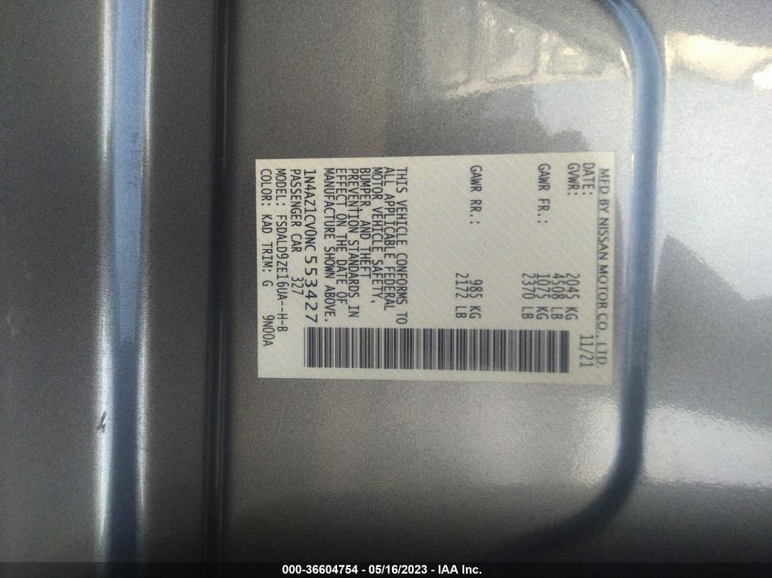 2022 NISSAN LEAF SV - 1N4AZ1CV0NC553427