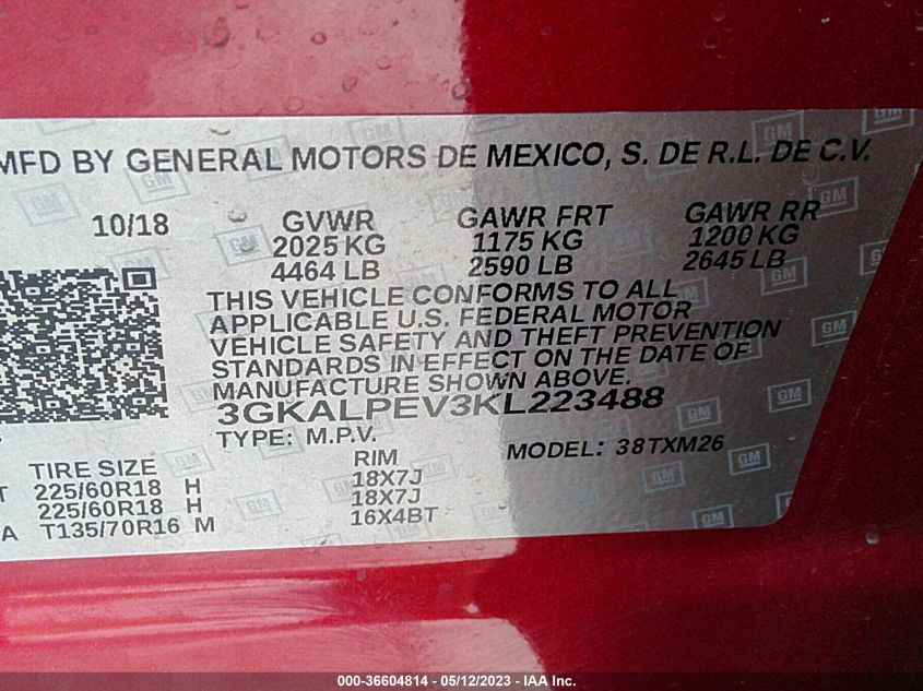 2019 GMC TERRAIN SLT - 3GKALPEV3KL223488