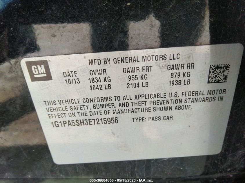 2014 CHEVROLET CRUZE LS - 1G1PA5SH3E7215956