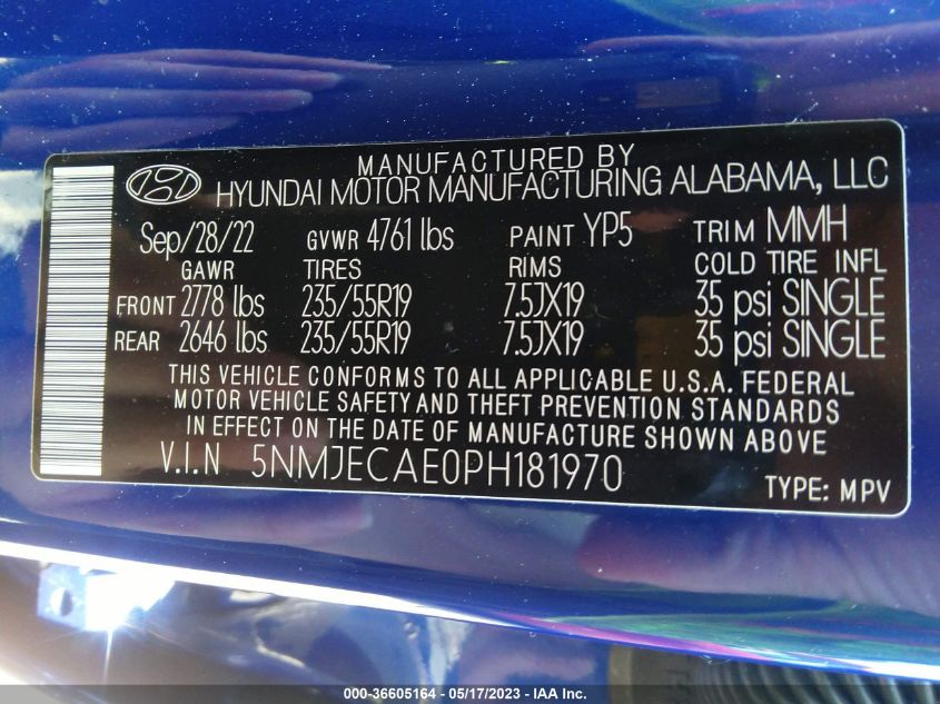 2023 HYUNDAI TUCSON LIMITED - 5NMJECAE0PH181970