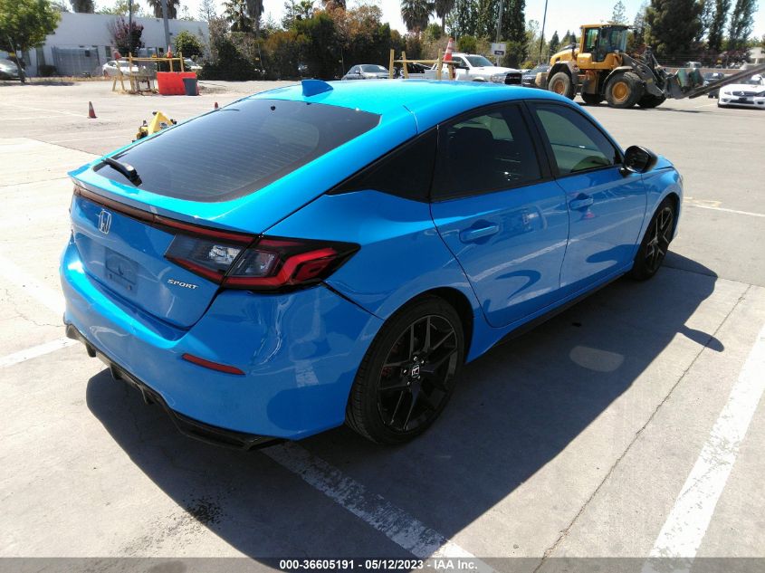 2022 HONDA CIVIC HATCHBACK SPORT - 19XFL2H89NE004912