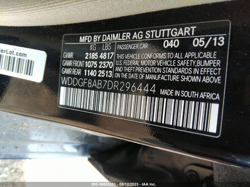 2013 MERCEDES-BENZ C-CLASS C 300 - WDDGF8AB7DR296444