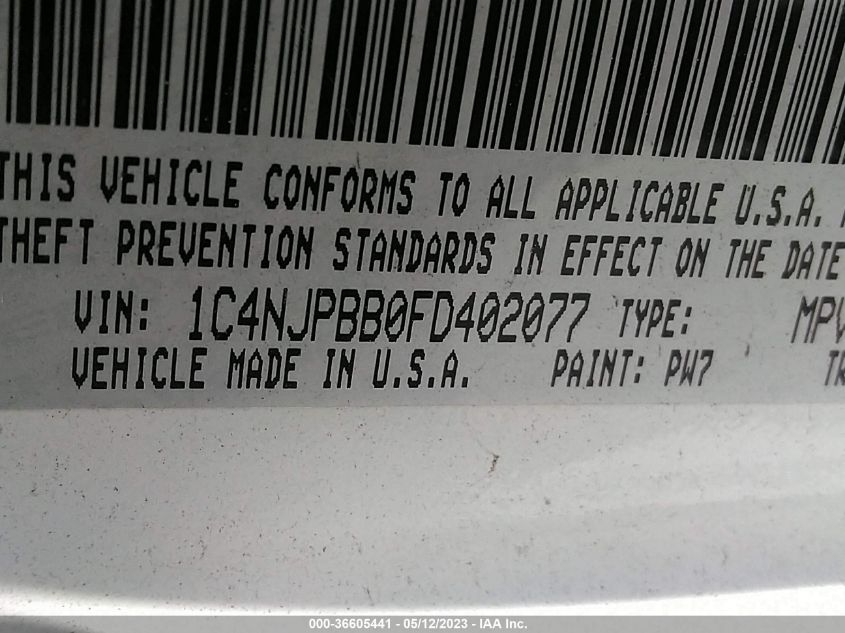2015 JEEP PATRIOT SPORT - 1C4NJPBB0FD402077