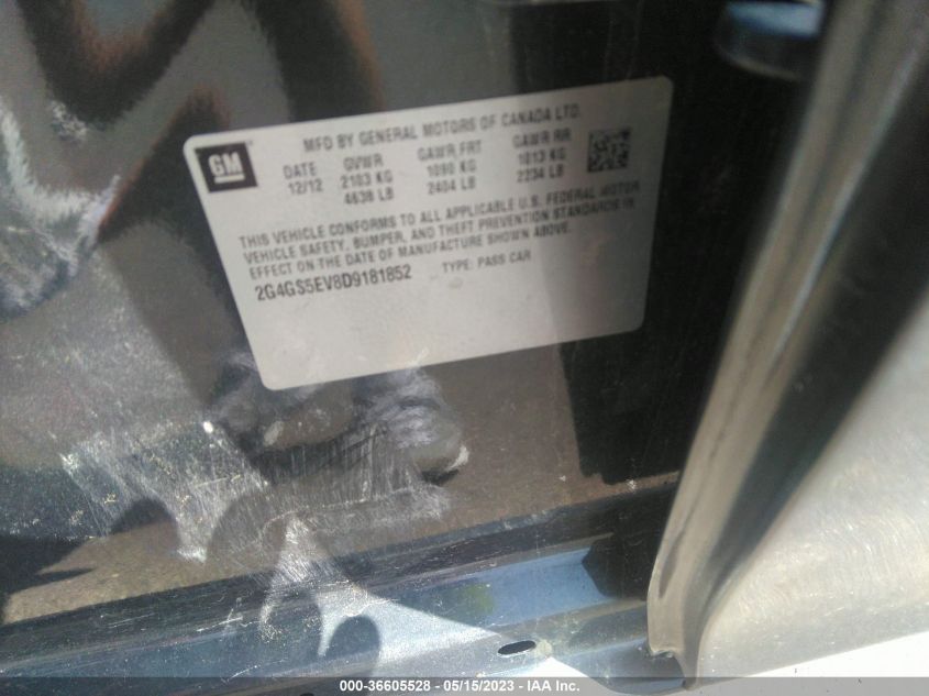 2013 BUICK REGAL TURBO PREMIUM 1 - 2G4GS5EV8D9181852