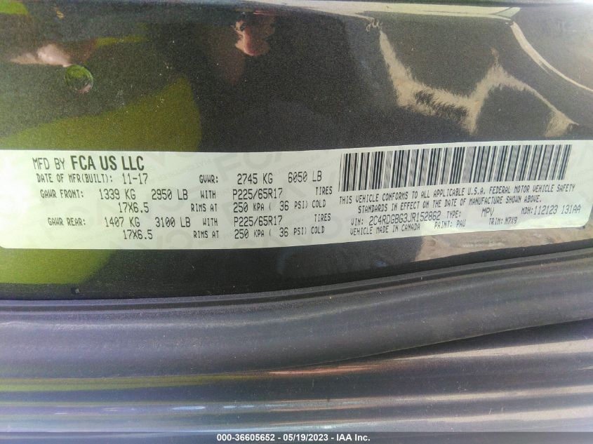 2018 DODGE GRAND CARAVAN SE PLUS - 2C4RDGBG3JR152862